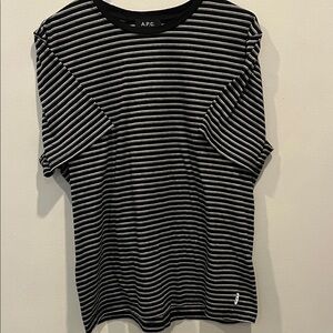 A.P.C. Black and White Striped Tee, Rue Madame Paris